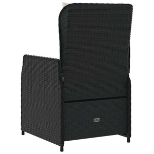 vidaXL Garden Armchairs 2 pcs. Adjustable Black Poly Rattan