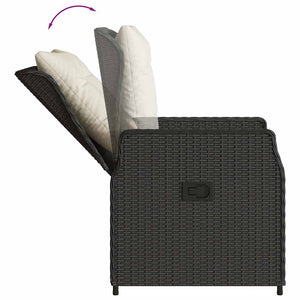 vidaXL Garden Armchairs 2 pcs. Adjustable Black Poly Rattan