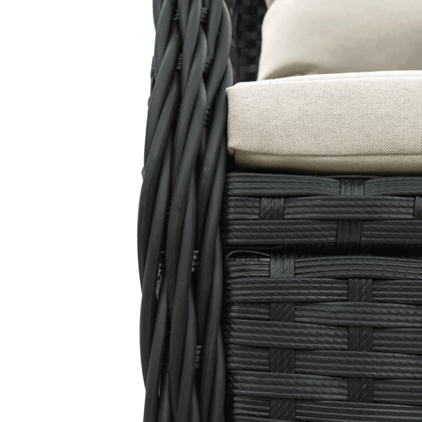 vidaXL Garden Armchairs 2 pcs. Adjustable Black Poly Rattan