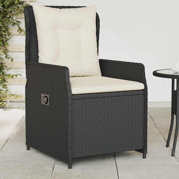 vidaXL Garden Armchairs 2 pcs. Adjustable Black Poly Rattan