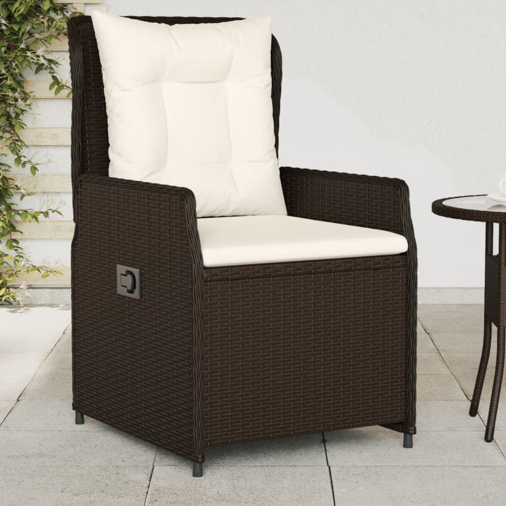 vidaXL Garden Armchairs 2 pcs. Adjustable Brown Poly Rattan