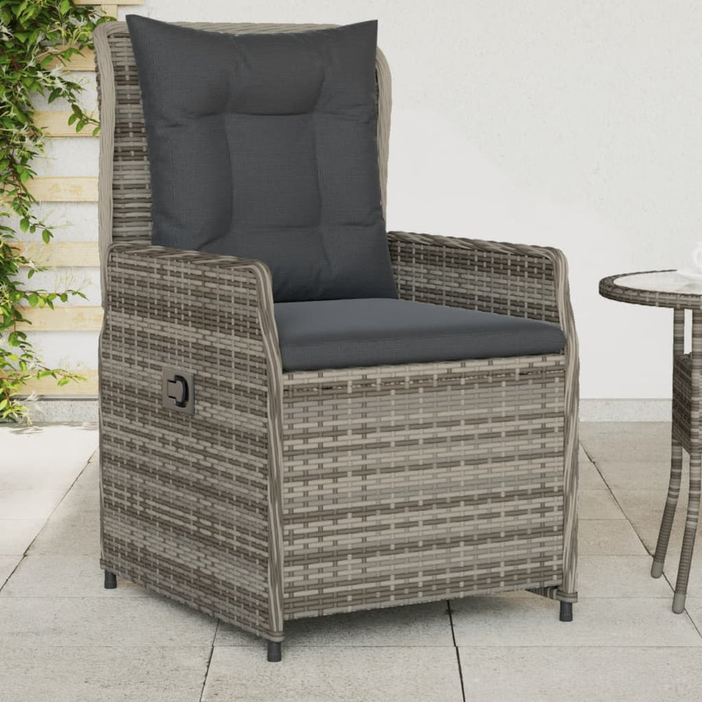 vidaXL Garden Armchairs 2 pcs. Adjustable Grey Poly Rattan