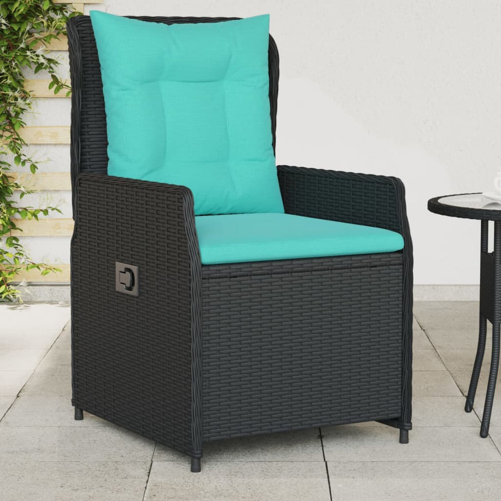vidaXL Reclining Garden Chairs 2 pcs. Black Poly Rattan
