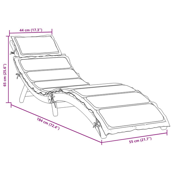 vidaXL Sun Loungers with Cushions 2 pcs Red Solid Acacia Wood