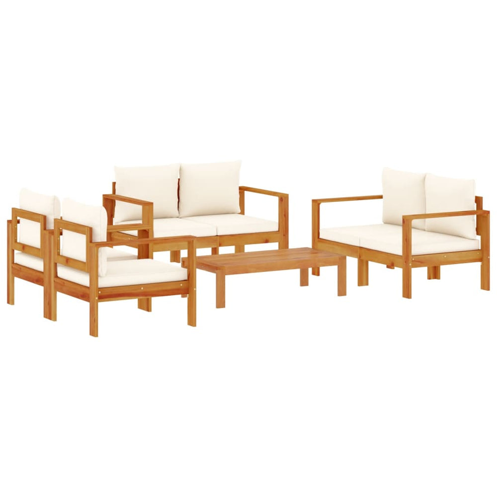 vidaXL 5-piece Garden Sofa Set with Cushions Solid Acacia Wood