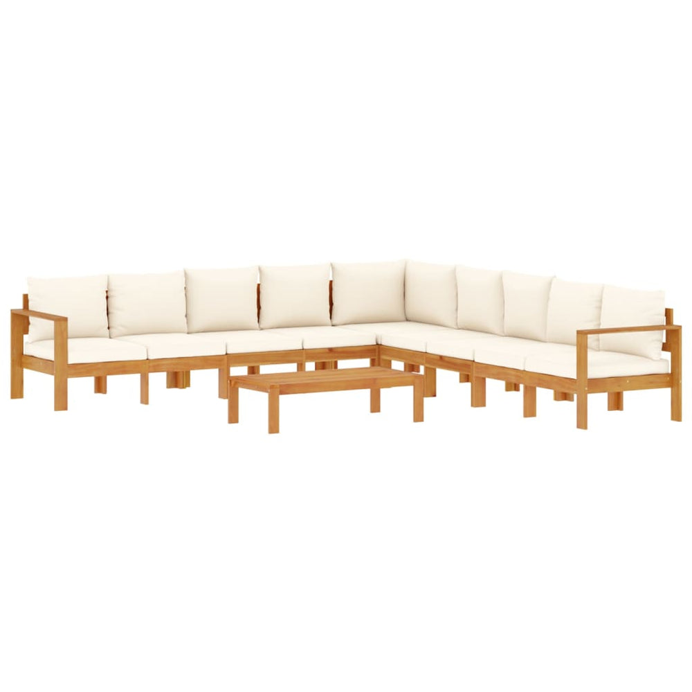 vidaXL 6-Seater Garden Sofa Set with Cushions Solid Acacia Wood