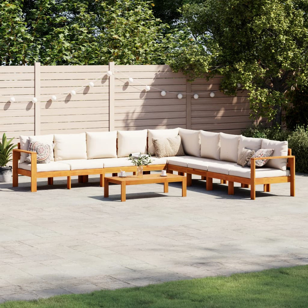 vidaXL 6-Seater Garden Sofa Set with Cushions Solid Acacia Wood