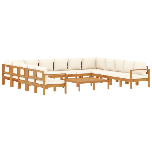 vidaXL 10-piece Garden Sofa Set with Cushions Solid Acacia Wood