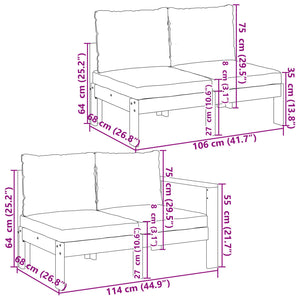 vidaXL 10-piece Garden Sofa Set with Cushions Solid Acacia Wood