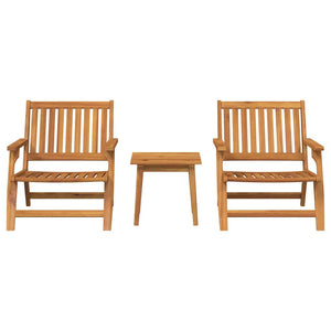 vidaXL Garden Chair 3 pcs Brown Solid Acacia Wood