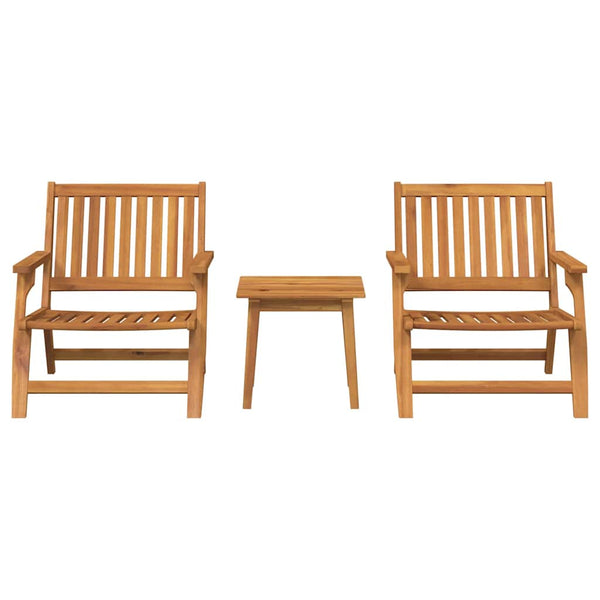 vidaXL Garden Chair 3 pcs Brown Solid Acacia Wood