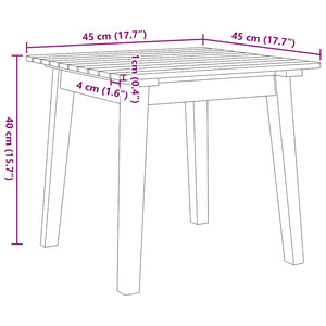 vidaXL Garden Chairs with Table 3 pcs Black Solid Acacia Wood