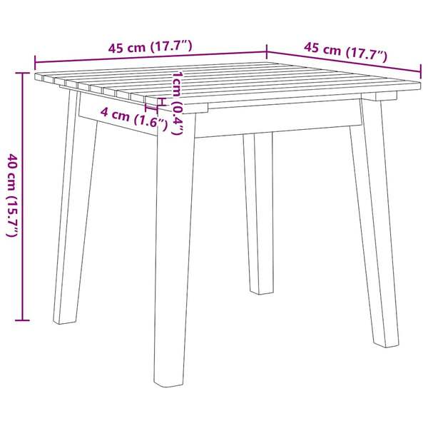 vidaXL Garden Chairs with Table 3 pcs Black Solid Acacia Wood