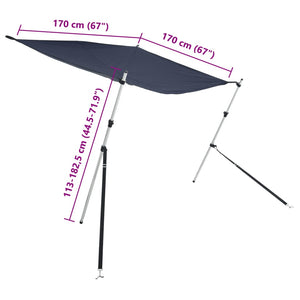 vidaXL T-Top Extension Blue 170x170x(113-182.5) cm