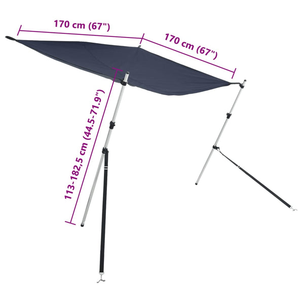 vidaXL T-Top Extension Blue 170x170x(113-182.5) cm