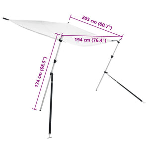 vidaXL T-Top Extension Shade White 174x205x (115-194) cm