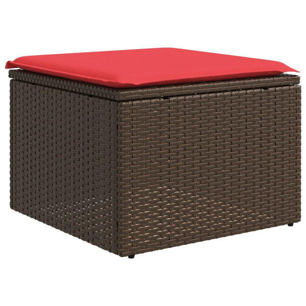 vidaXL 8-Piece Garden Sofa Set with Cushions, Brown, Poly Rattan