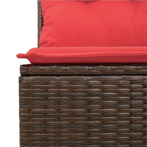 vidaXL 10-Piece Garden Sofa Set with Cushions, Brown, Poly Rattan