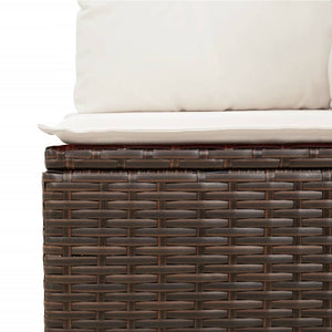 vidaXL 11-pc. Garden Sofa Set with Cushions Brown Poly Rattan