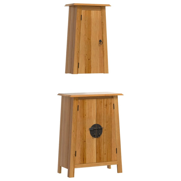 vidaXL 2-Piece Solid Pine Bathroom Furniture Set