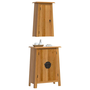 vidaXL 2-Piece Solid Pine Bathroom Furniture Set