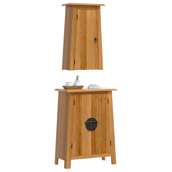 vidaXL 2-Piece Solid Pine Bathroom Furniture Set