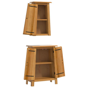 vidaXL 2-Piece Solid Pine Bathroom Furniture Set