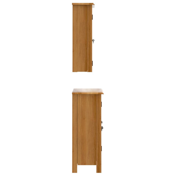 vidaXL 2-Piece Solid Pine Bathroom Furniture Set