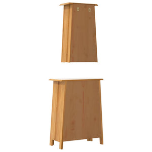 vidaXL 2-Piece Solid Pine Bathroom Furniture Set