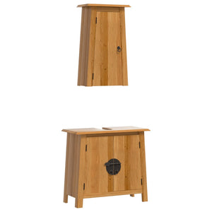 vidaXL 2-Piece Solid Pine Bathroom Furniture Set