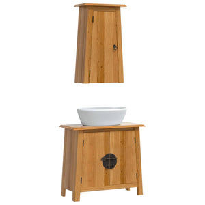 vidaXL 2-Piece Solid Pine Bathroom Furniture Set