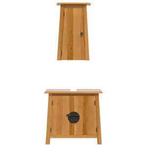 vidaXL 2-Piece Solid Pine Bathroom Furniture Set