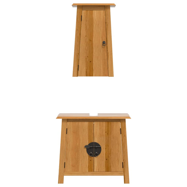 vidaXL 2-Piece Solid Pine Bathroom Furniture Set