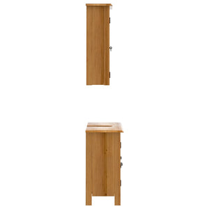 vidaXL 2-Piece Solid Pine Bathroom Furniture Set