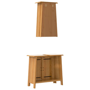 vidaXL 2-Piece Solid Pine Bathroom Furniture Set