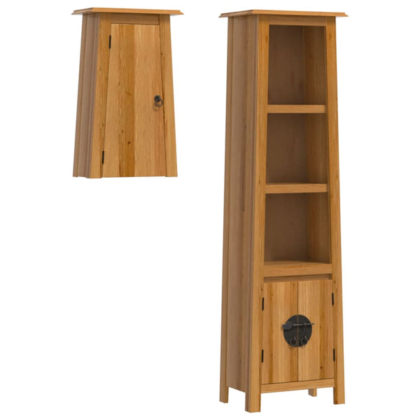 vidaXL 2-Piece Solid Pine Bathroom Furniture Set
