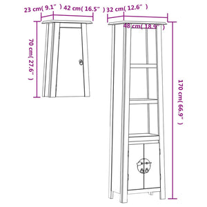 vidaXL 2-Piece Solid Pine Bathroom Furniture Set