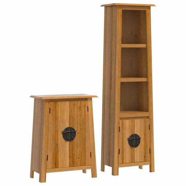 vidaXL 2-Piece Solid Pine Bathroom Furniture Set