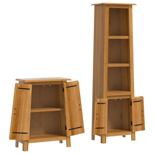 vidaXL 2-Piece Solid Pine Bathroom Furniture Set