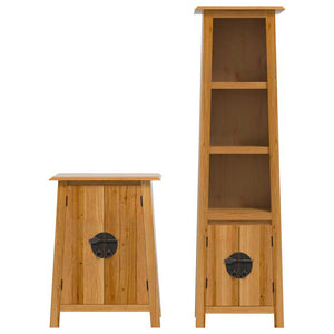 vidaXL 2-Piece Solid Pine Bathroom Furniture Set