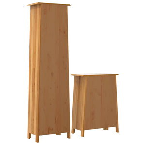 vidaXL 2-Piece Solid Pine Bathroom Furniture Set