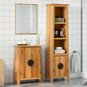 vidaXL 2-Piece Solid Pine Bathroom Furniture Set