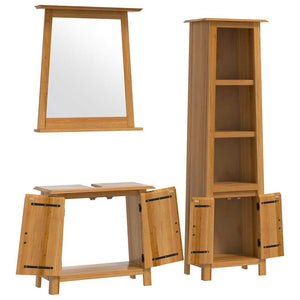 vidaXL 3-Piece Solid Pine Bathroom Furniture Set