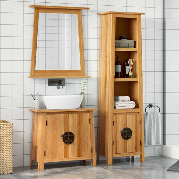 vidaXL 3-Piece Solid Pine Bathroom Furniture Set