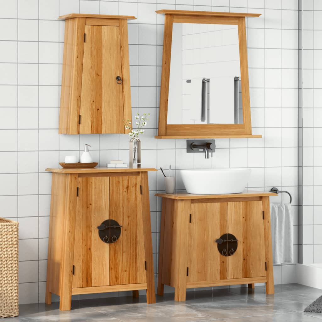 vidaXL 4-Piece Bathroom Furniture Set Solid Pine Wood