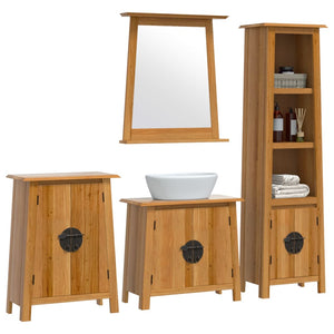 vidaXL 4-Piece Bathroom Furniture Set Solid Pine Wood