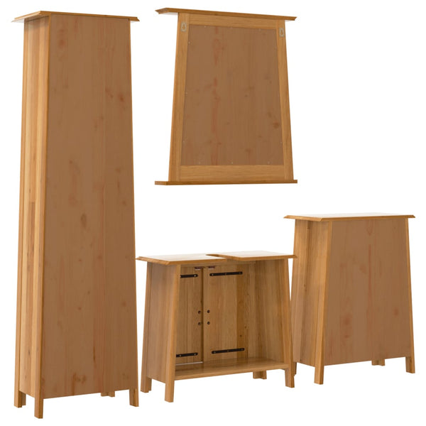 vidaXL 4-Piece Bathroom Furniture Set Solid Pine Wood