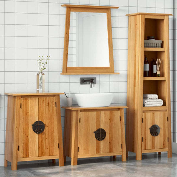 vidaXL 4-Piece Bathroom Furniture Set Solid Pine Wood