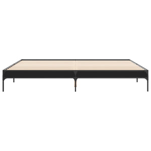 vidaXL Bed Frame Black 200x200 cm Engineered Wood and Metal