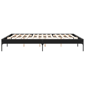 vidaXL Bed Frame Black 200x200 cm Engineered Wood and Metal